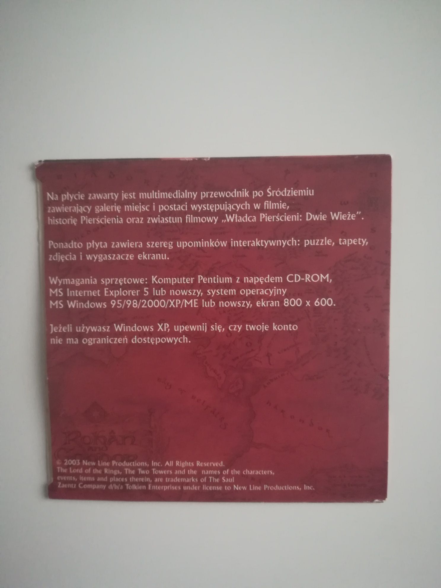 Władca Pierścieni - Dwie Wieże - multimedialna płyta CD