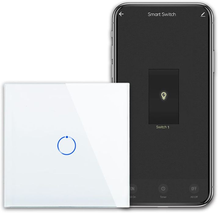 Inteligentny Włącznik Światła WiFi Dotykowy Panel Szklany Alexa Google