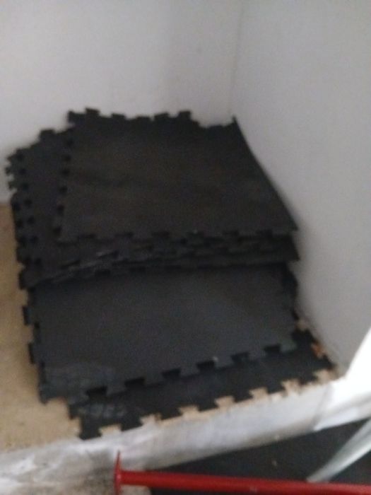 Cortinados, estantes, cadeira romama, sofá,  piso emborrachado, planta