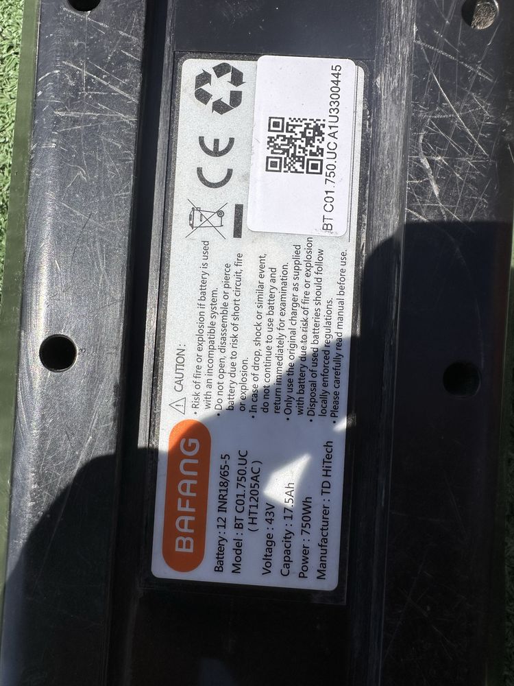 Bateria bafang 36V/17.5Ah