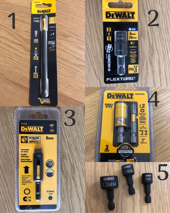 Головки торцеві магнітні, покрівельна біта Dewalt Impact