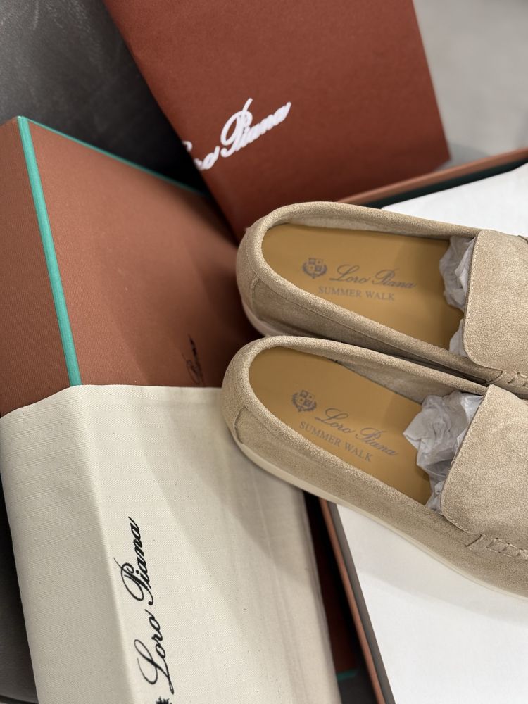 Лоферы бежевые мужские loro piana лоро пиана чоловічі лофери