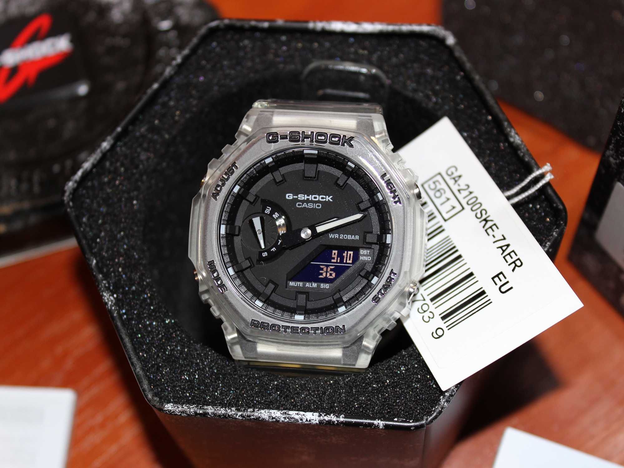 Casio G-Shock GA-2100SKE-7AER чоловічий годинник оригінал часы прозорі