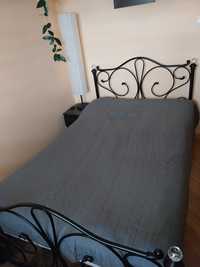 Czarne metalowe łóżko że stelażem 120x200 + gratis materac