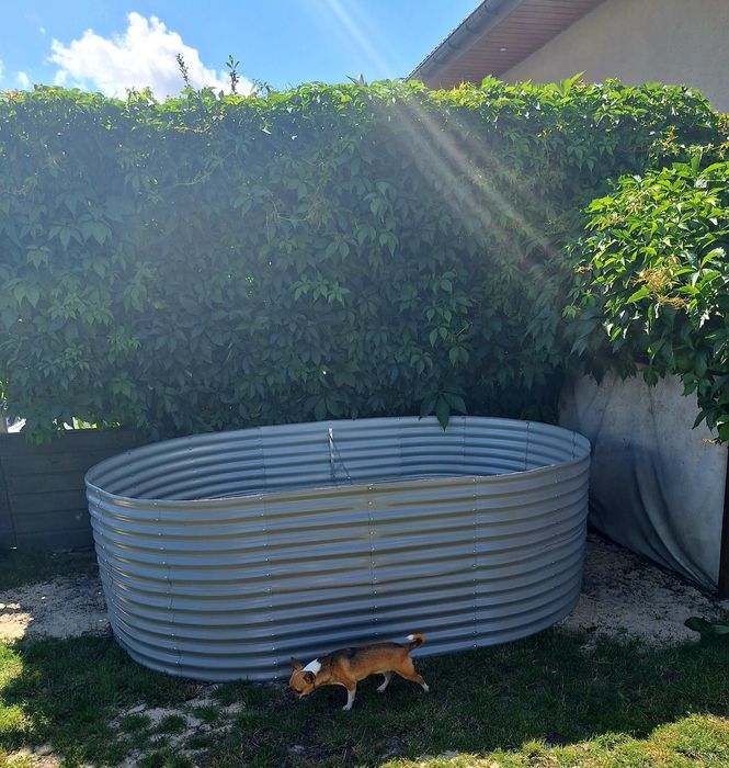 Vidaxl Donica Ogrodowa Srebrna 212X140X68Cm