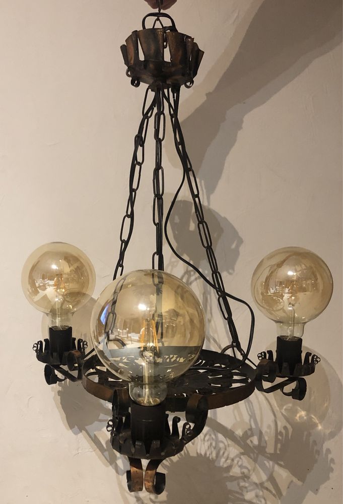 Żyrandol lampa retro PRL + gratis
