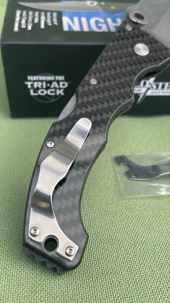 нож Cold Steel Night Force, DSC Damascus - N690 + Nitro B, Tri-AD-Lock