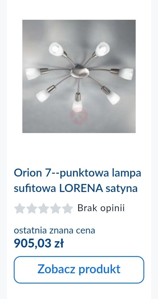 Żyrandol/Lampa 5 punktowa sufitowa satyna białe szkło