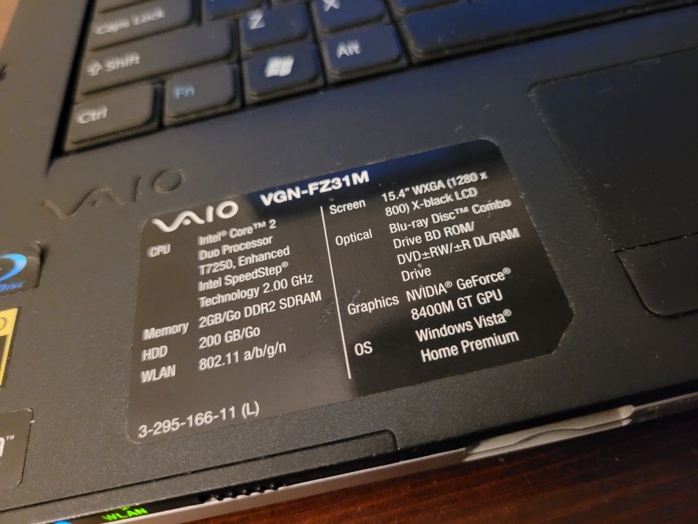 Laptop Sony VAIO FullHD Blu-ray VGN-FZ31M