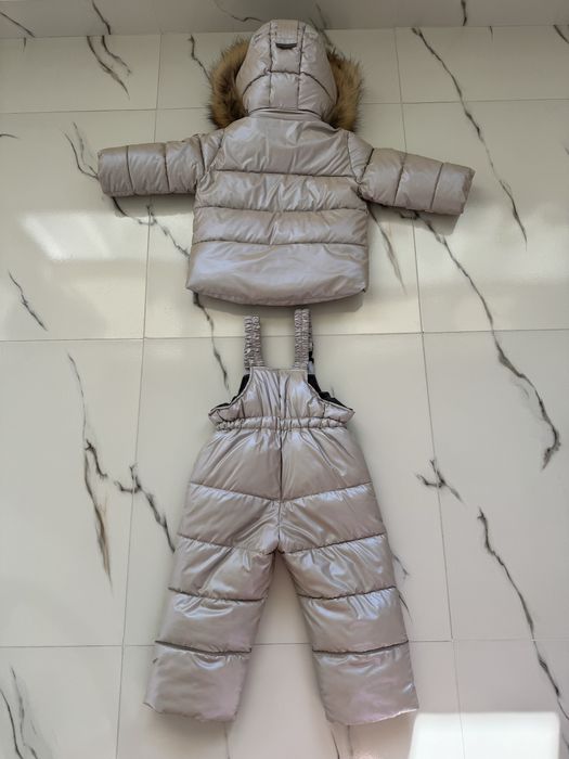Классный зимний костюм Glamour kids, р. 92, с натуральным мехом