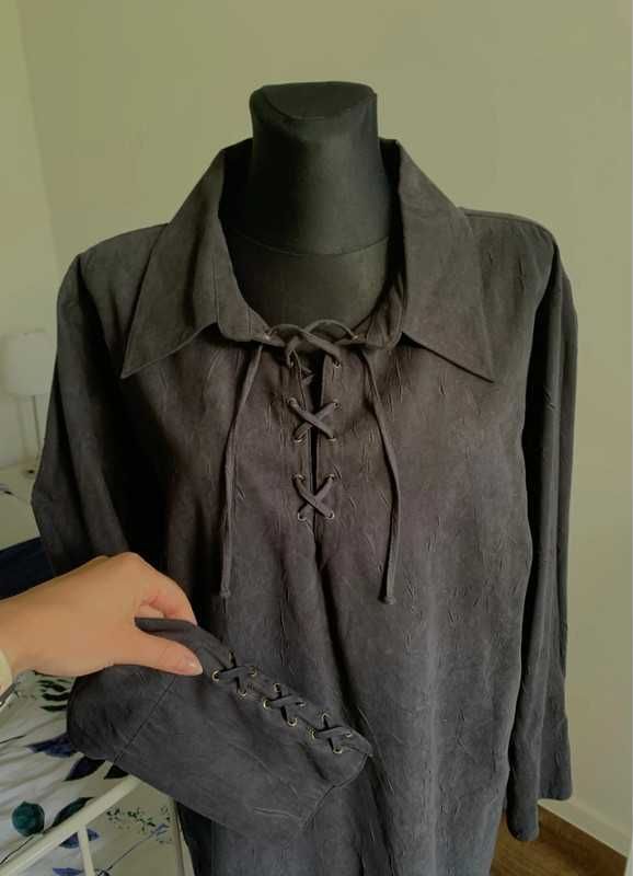 C&A unikatowa czarna koszula plus size basic minimalizm 44 46
