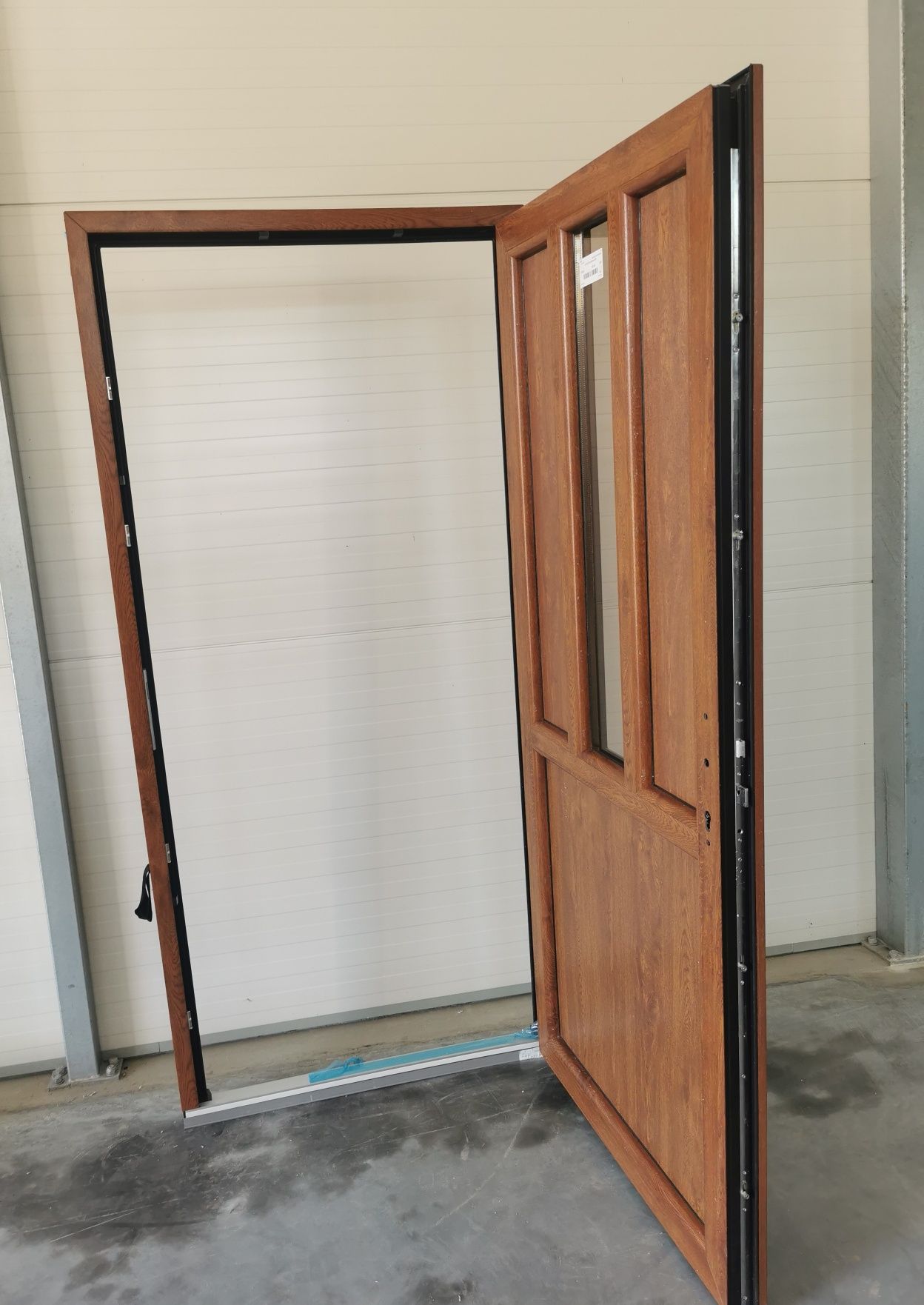 Drzwi wejściowe 100x210 PCV  SKLEPOWE Biurowe ZŁOTY DĄB KING STYL SKŁD