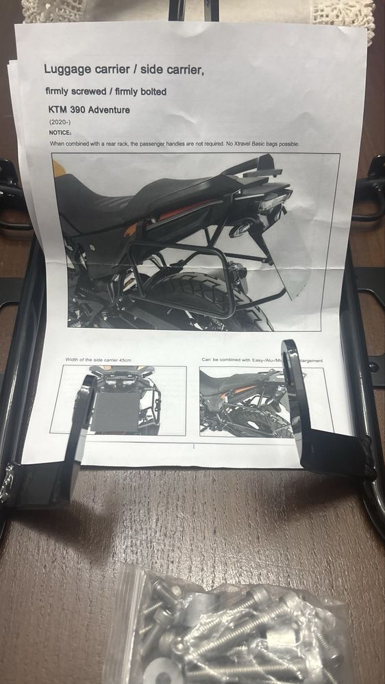 Suporte malas KTM 390 Adventure