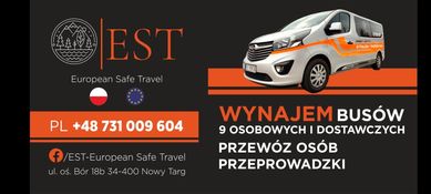 Wypożyczalnia  Busów 9 osobowych + trasportowych + samochodów osob.