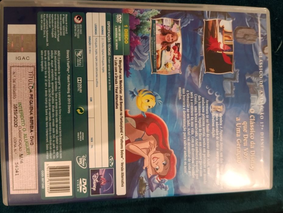 DVD Disney a pequena sereia