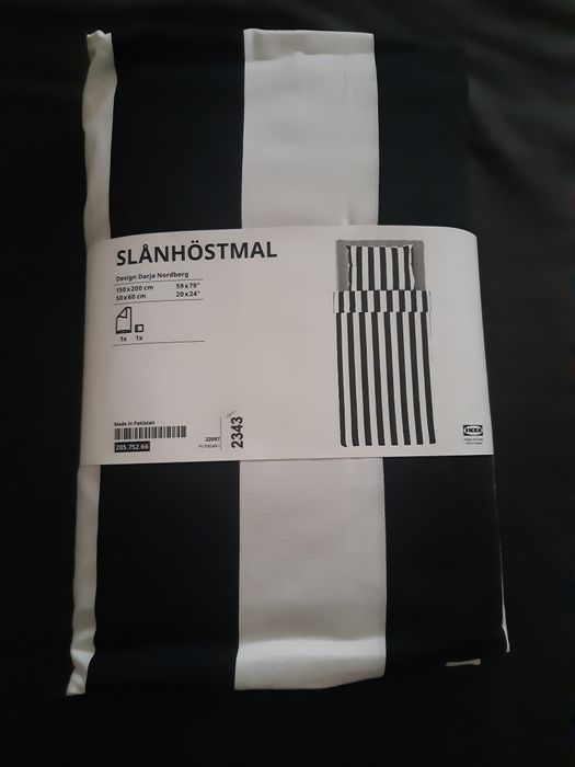 Pościel Nowa Ikea 150×200 pasy paski czarno białe