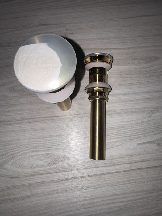 Złoty korek umywalkowy typu click-clack (2 sztuki)