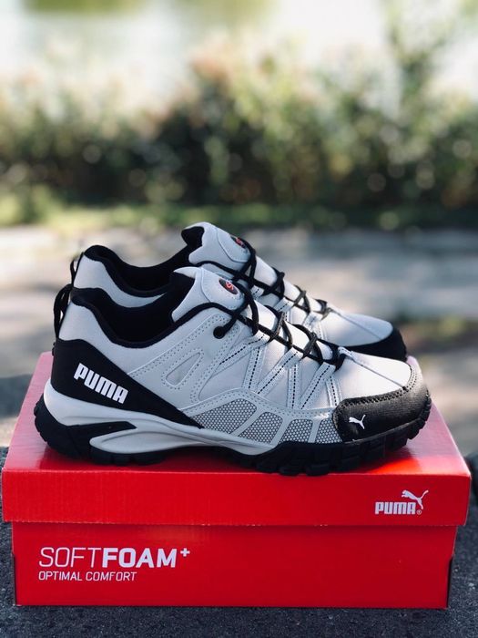 Puma черно белые термо кроссовки +7° -15° / кросовки Пума не промокаю