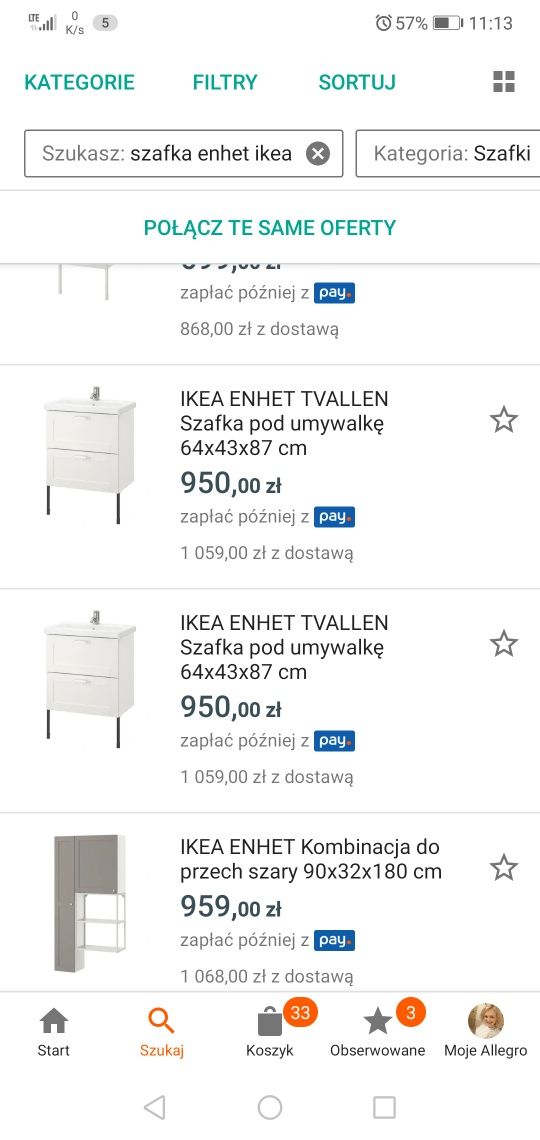 Szafka łazienkowa ikea enhet 80cm