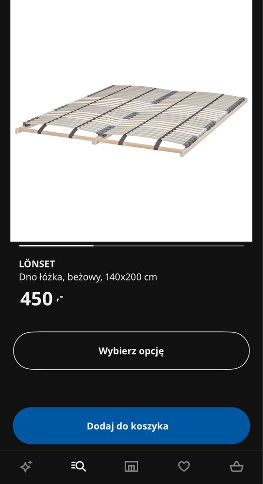 Łóżko Ikea Hemnes szare 140x200 + 4 szuflady + dno lonset