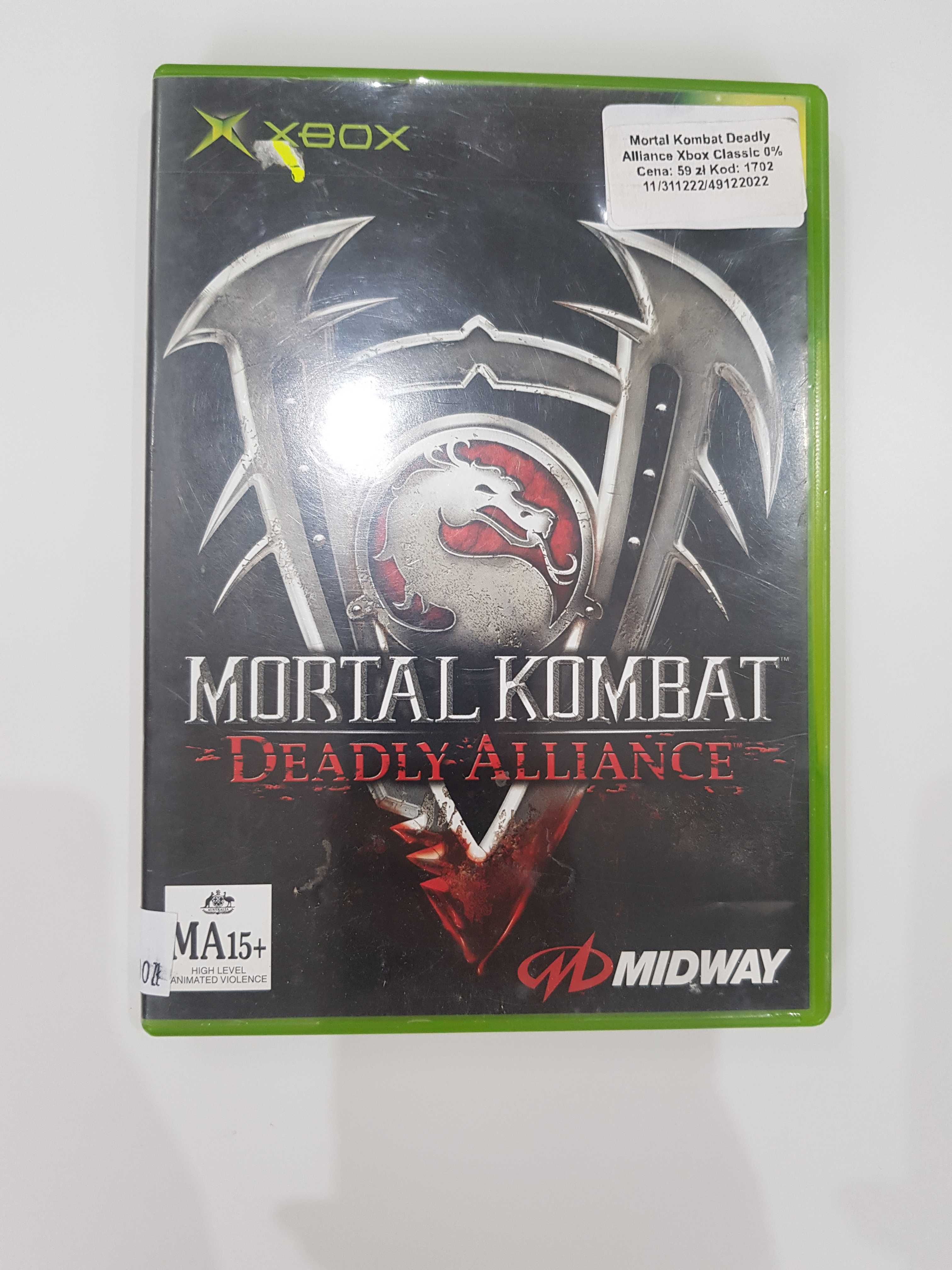 Mortal Kombat Deadly Alliance Xbox Classic Sklep Iława