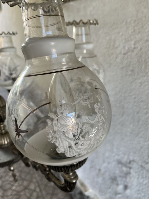 Candeeiro antigo com 5 focos de luz