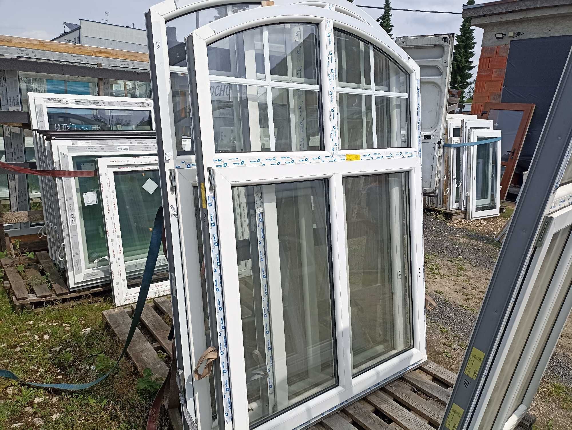 Okno pcv łukowe 145/207 białe