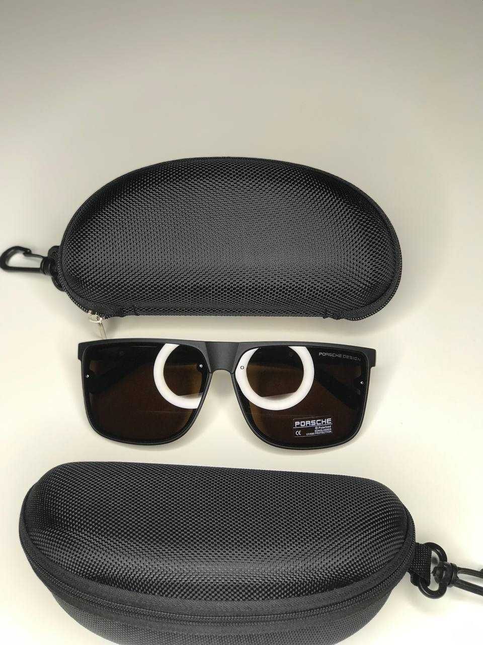 Солнцезащитные очки PORSCHE Polarized Антиблик Мужские чёрные квадратн
