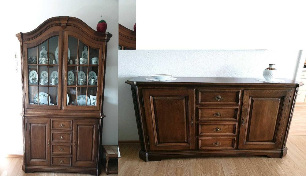 Meble dębowe komoda witryna meble dębowe komplet przecena