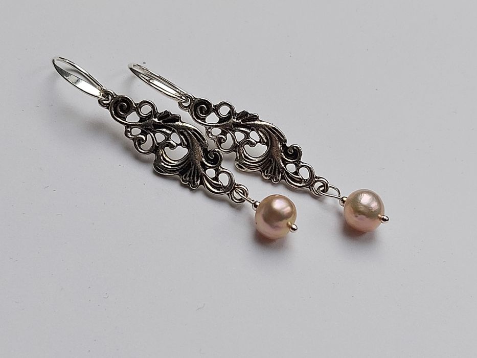Niezwykłe luksusowe kolczyki lśniące perły naturalne