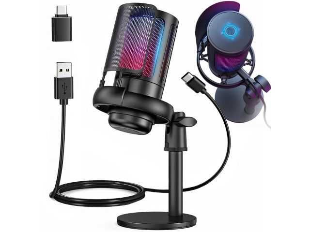 Mikrofon Gamingowy Usb Do Komputera Pop-filter Pojemnościowy Wycisz