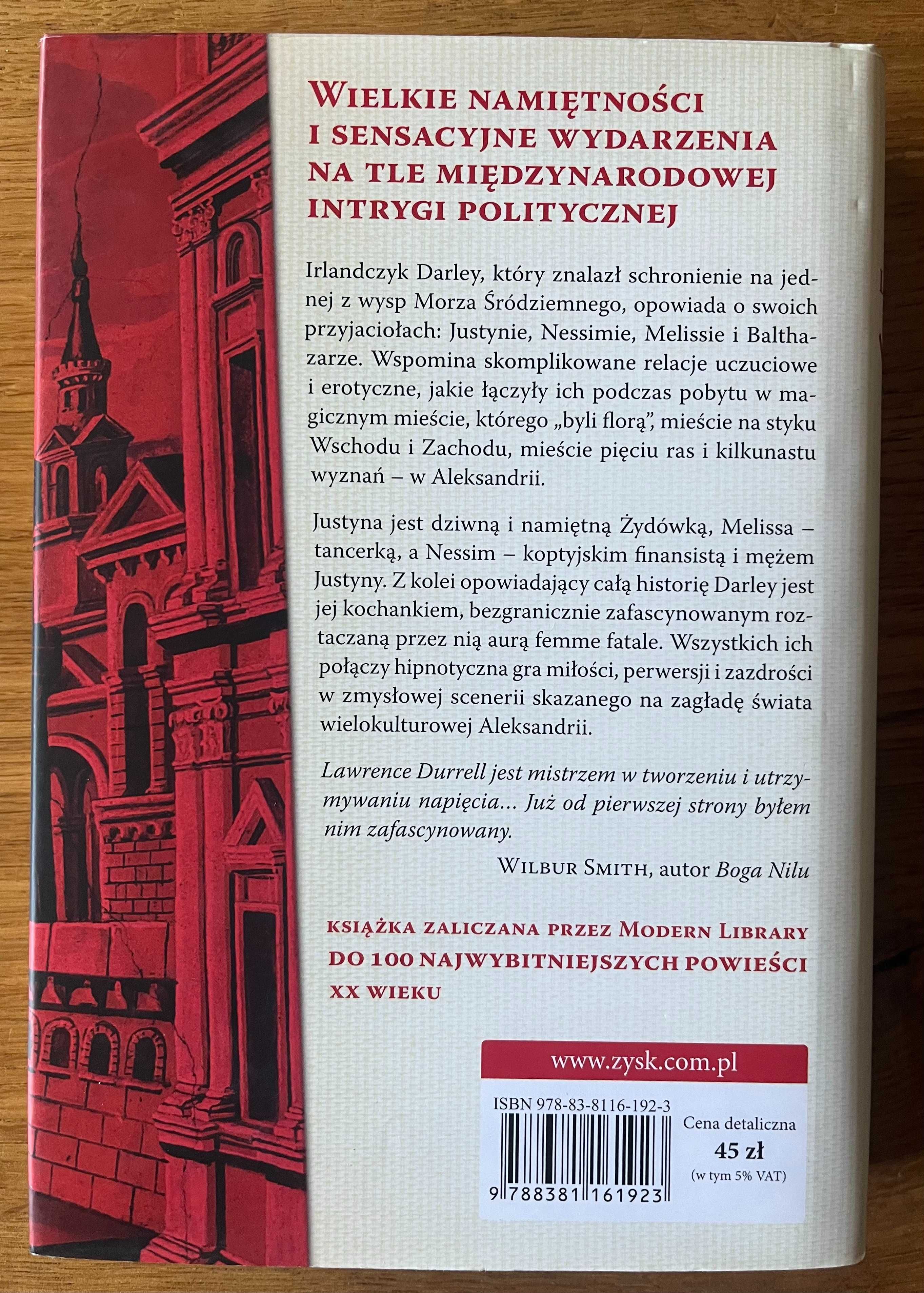 Justyna Kwartet Aleksandryjski Lawrence Durrell Nowa Twarda