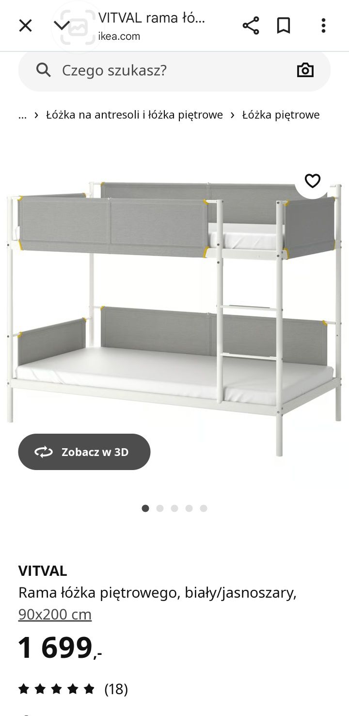 Łóżko pietrowe Vitval