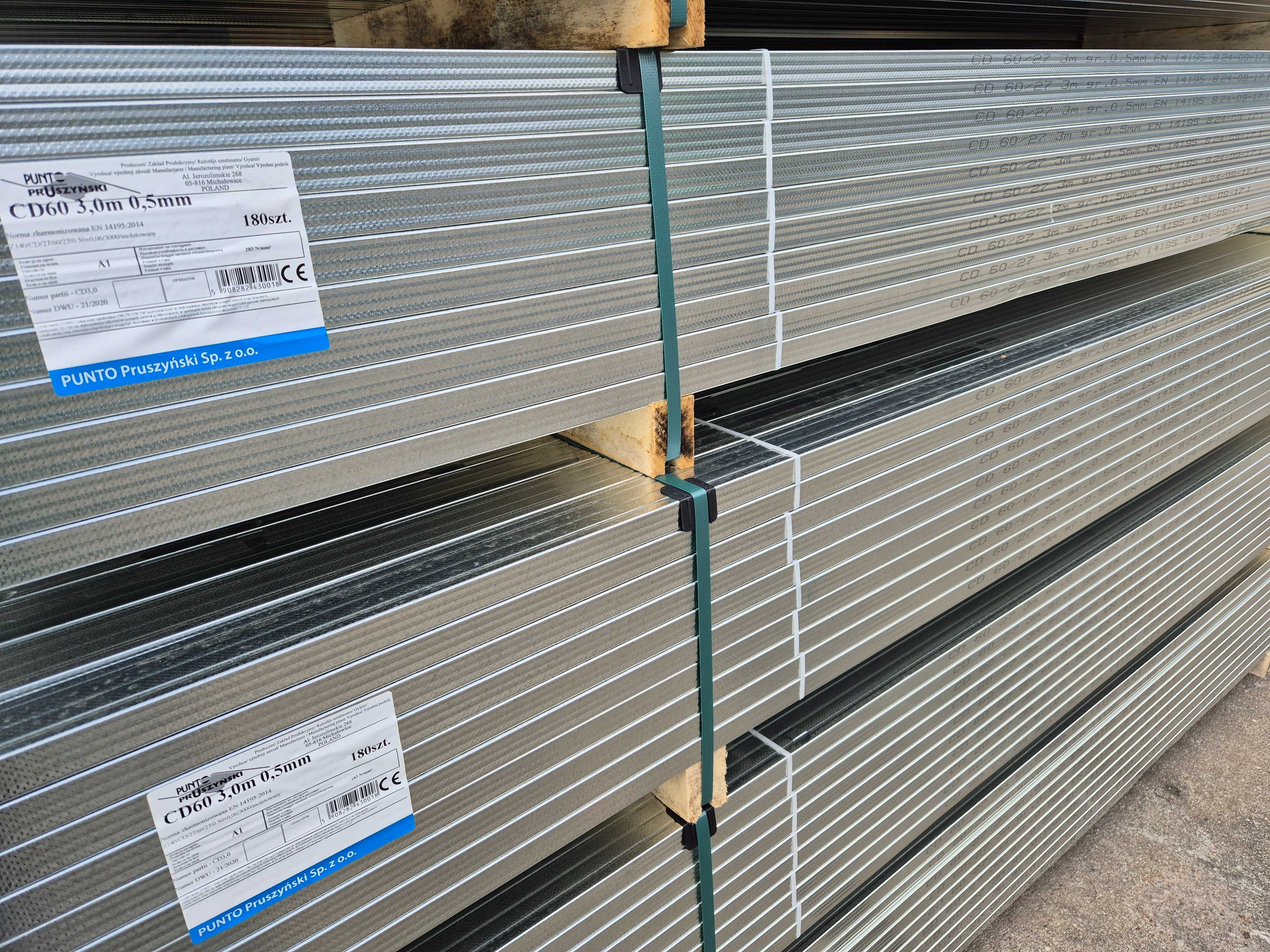 Profil sufitowy CD60 CW50 UD27 UD28 UD30 profile ścienne 0,6mm stelaże