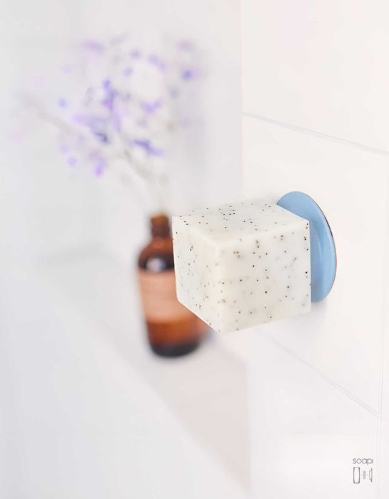 Soapi Light Blue - Magnetyczny Uchwyt do Mydła i Szamponu