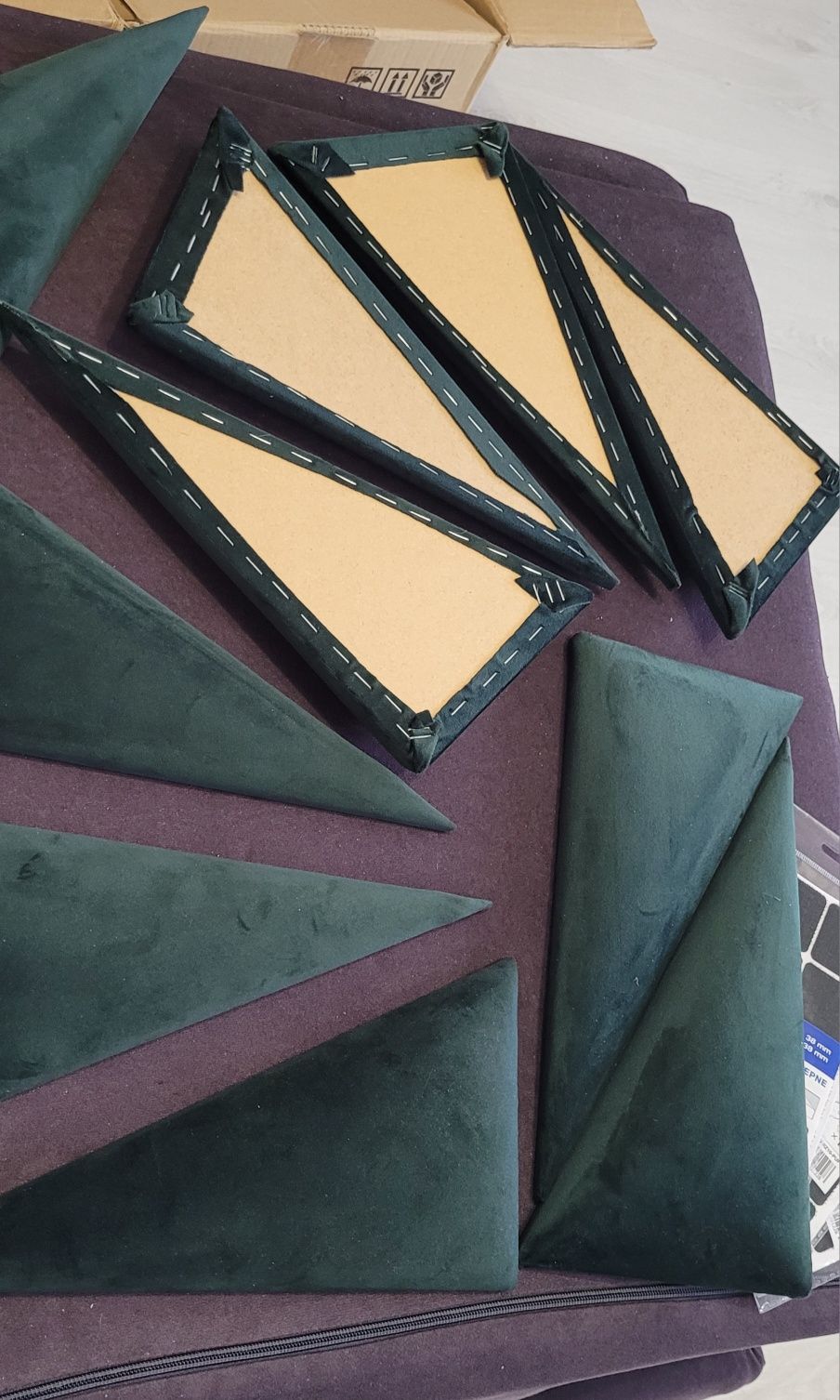 Panel ścienny tapicerowany zielony 15×30 prawy i lewy 10 szt razem