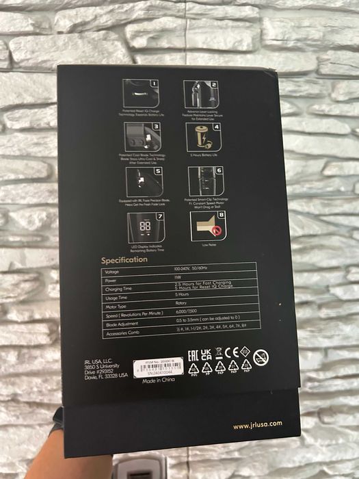 NOWA Profesjonalna Maszynka Do Strzyżenia Włosów Zaplombowana JRL 2020