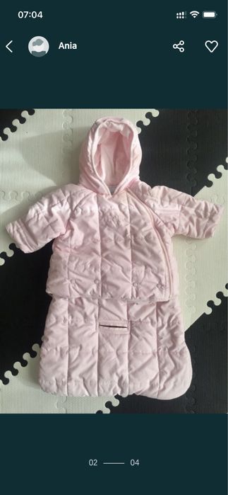 Śpiwór śpiworek kombinezon do wózka i fotelika samochodowego 62 cm