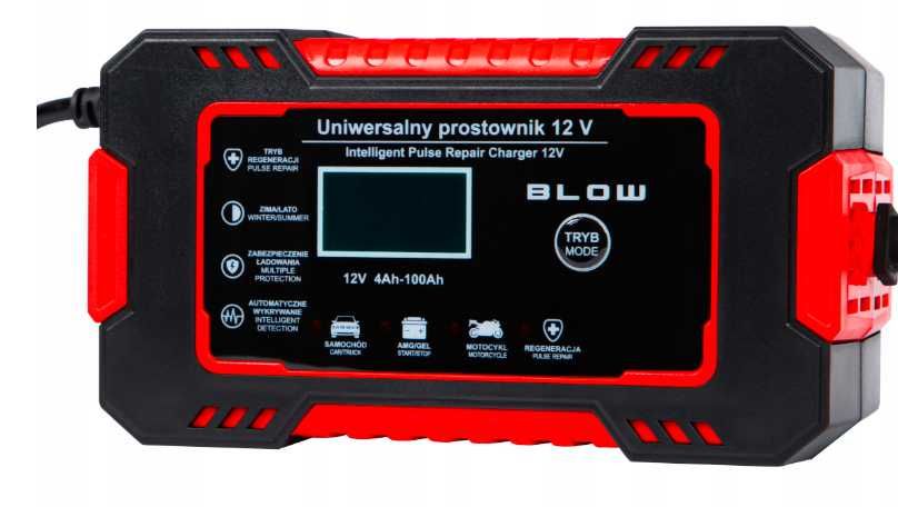 Automatyczny Inteligentny Prostownik Ładowarka Akumlatora LCD 12V 6A