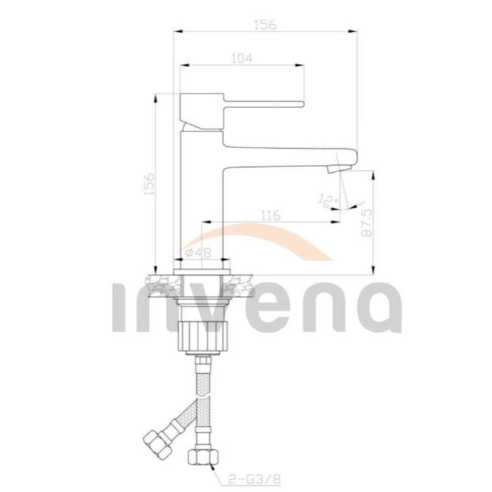 Invena Glamour bateria umywalkowa złota