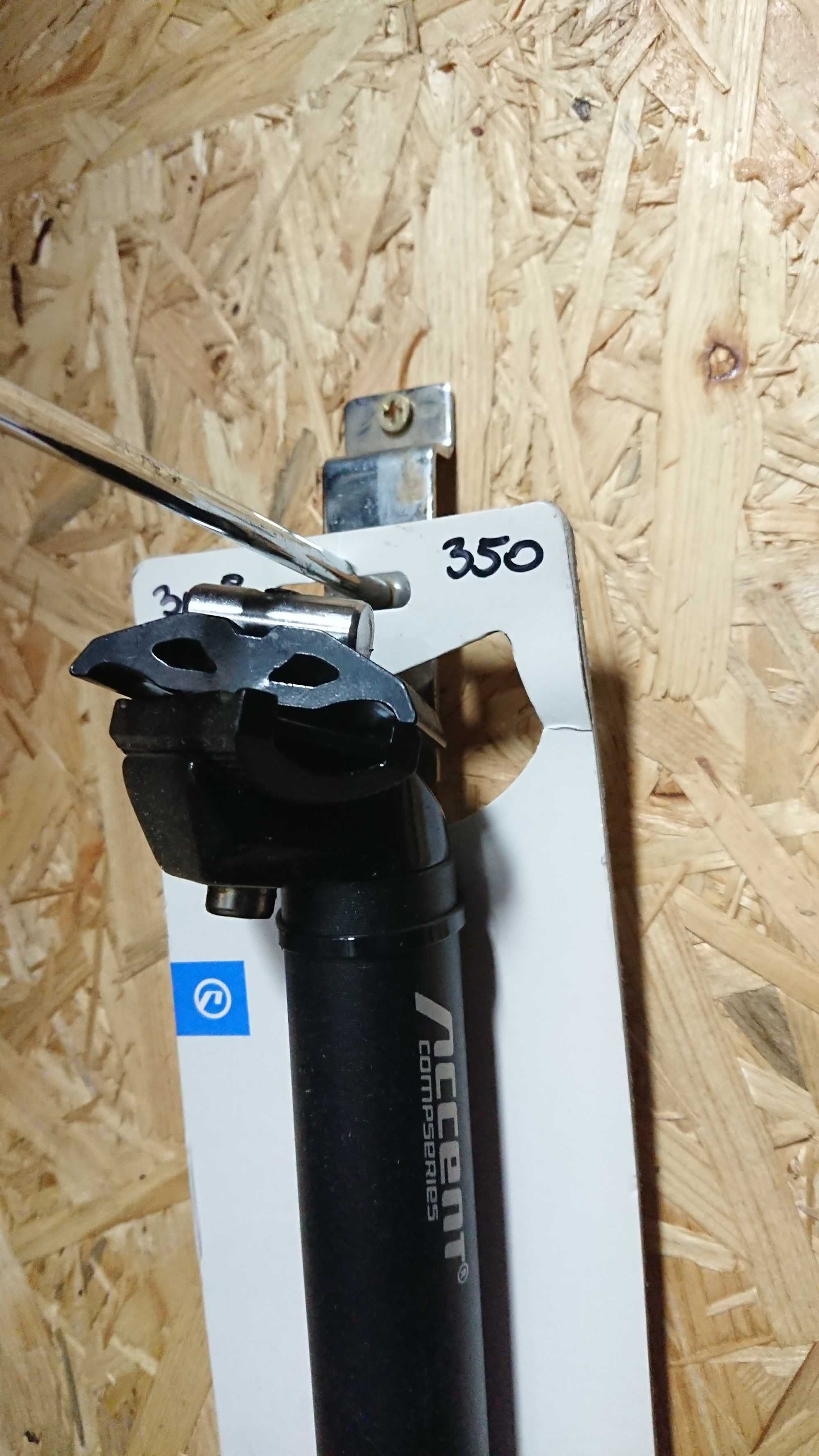 Sztyca wspornik siodełka ACCENT 30,8 długość 350mm czarna NOWA