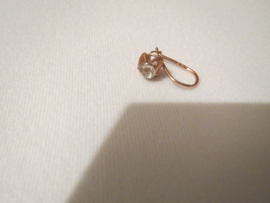 Серьги с камнями  золотые 583 проба, СССР