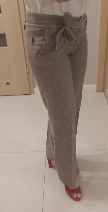 Spodnie z lekkiego materiału a la len, idealne  na lato