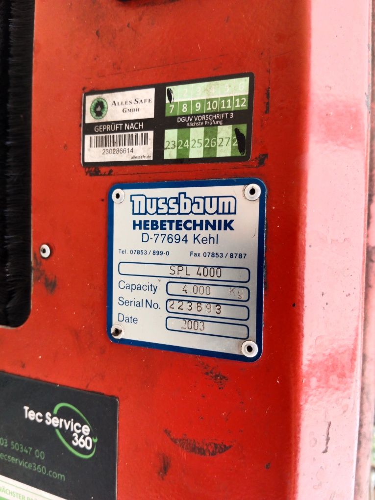 Podnośnik dwukolumnowy Nussbaum SPL 4000