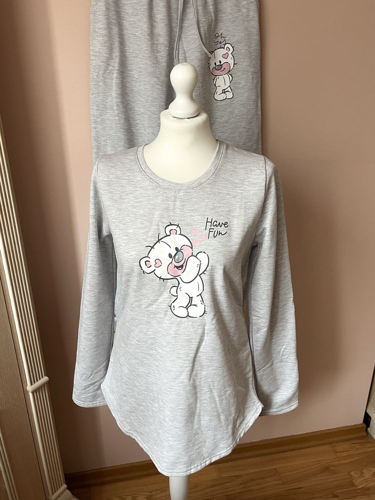 Piżama pijama ocieplana na misiu ciepła na jesień zimę TK Maxx