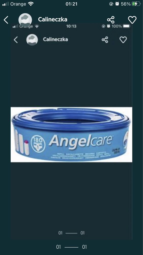 Angelcare Captiva wkład uzupełniający do kosza na zużyte pieluchy 1szt