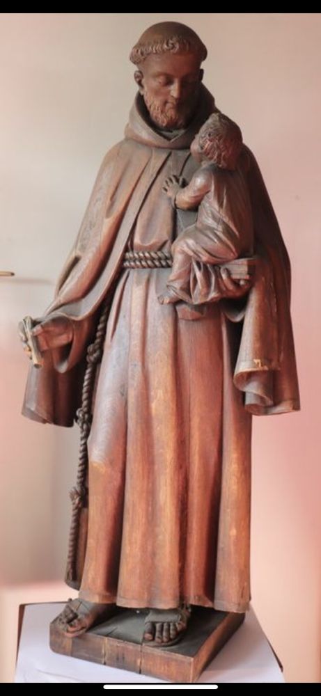 Escultura de 1m de Santo Antonio S. XIX madeira arte sacra