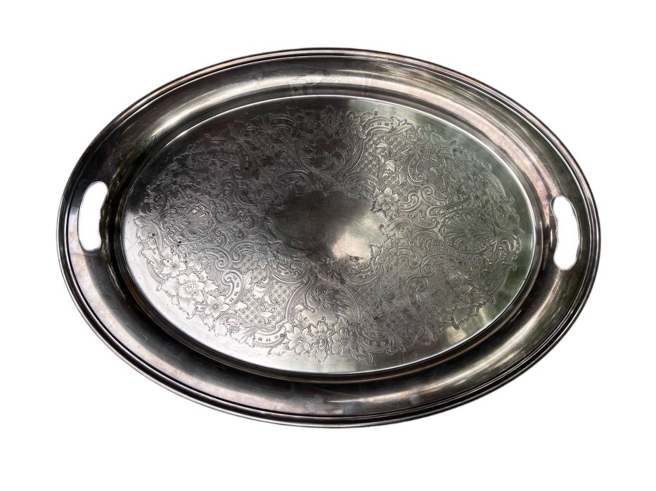 Duża platerowana srebrem taca do serwowania Gorham YC407 B41/25054