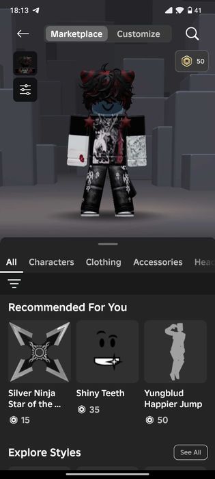 Акаунт в роблокс со красивым Скином и много плюшок