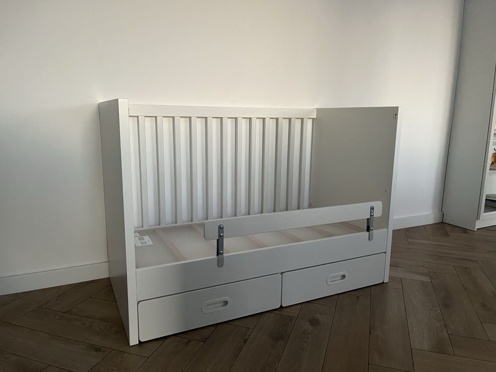 Łóżeczko dziecięce STUVA ikea z szufladami białe